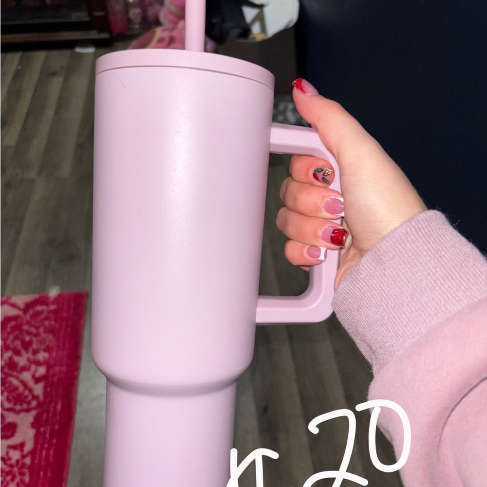 Pink Tumbler with Handle
